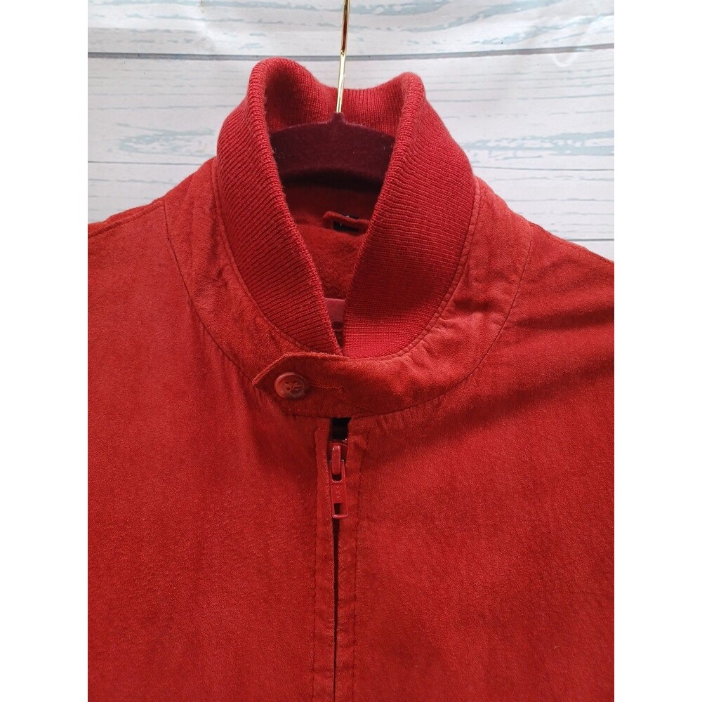 Vintage MARK SHALE Genuine Suede Leather Jacket Red Full Zip Sz 10 - Picture 2 of 7